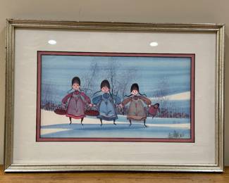 "Three Sisters," Signed Lithograph