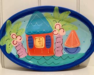 Signed Art Pottery Platter - Susan Painter Pottery