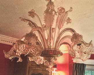 Murano Glass Chandelier - this item has a few broken pieces and is best used for replacement parts