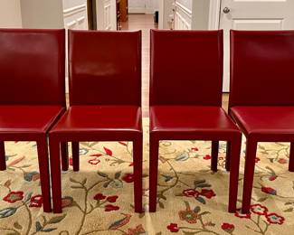 (4) Crate & Barrel Leather Chairs