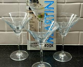 The Martini Book & 3 Martini Glasses