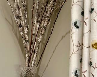 Decorative Vase with Faux Birchwood & Pussy Willows