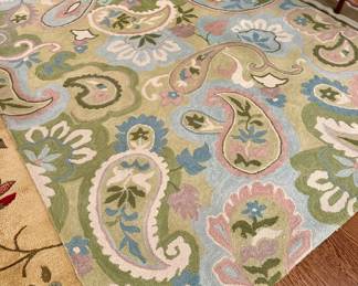 Company Wool Rug - 8' x 10' (green, blue, pink) 