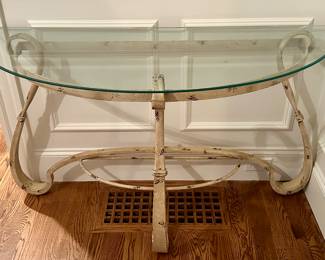 Shabby Chic Iron & Glass Console Table