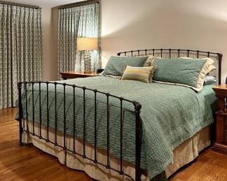 Iron King Bed with Custom Bedskirt