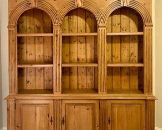 Pine Display Shelf with Storage