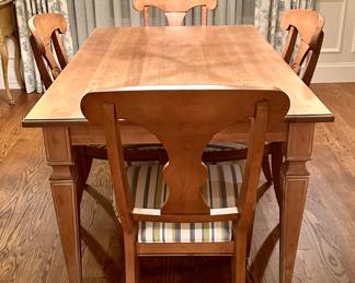 Ethan Allen Table & 4 Upholstered Chairs