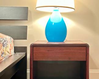 (2) Nightstands with Drawer & (2) Modern Style Lamps
