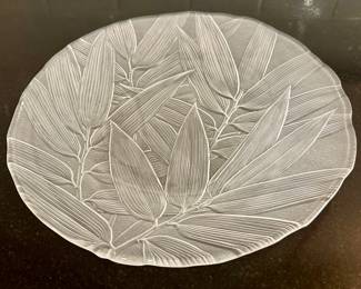 Mikasa Embossed Frosted Glass Serving Platter