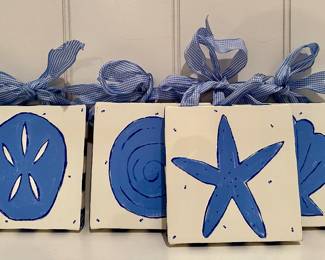 (4) Coastal Decor Oil on Canvas 