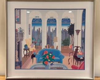 "Blue Couch" Thomas McKnight Framed Print