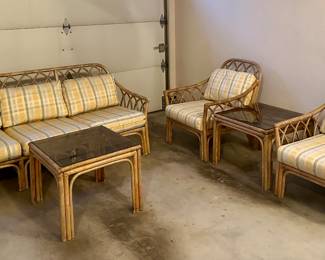 Vintage Bamboo Patio Set
