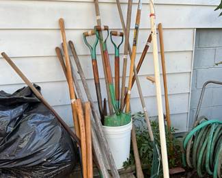 Outside in back of house