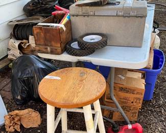 Outside in back of house