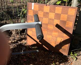 Outside in back of house