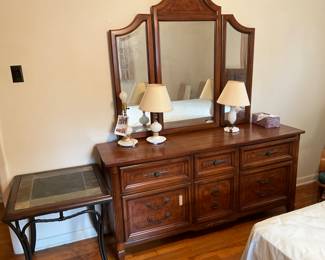 Dresser with small lamps