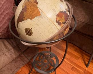 Interesting globe of world on stand