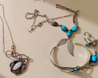 Sterling Navajo Slave Bracelet with finger ring