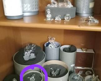 Svarowski Crystal. All Containers & Certs. 25 different pieces--some not in pictures