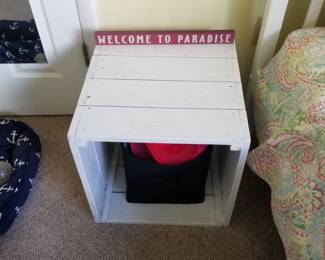 Painted wood storage cube - multiples available