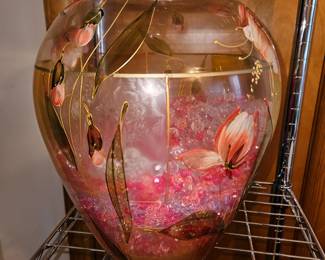 Painted Glass Vase with Plastic Beads!
