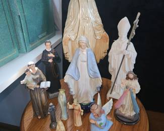 Catholic Statuary 113 Ivory Our Lady of Grace, Faro 2000 Borgo A. Mossano Italy Pope John Paul II Statue,
Malco Blessed Mary Angela Statue, Blessed Francis Seelos Statue from National Shrine!

