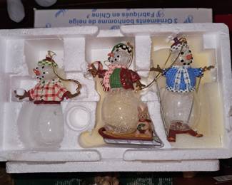 Princess House 3 Snow People Ornaments #6413!