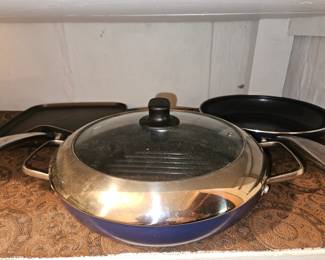 Blue Diamond Ceramic Fry Pan, Blue Diamond Covered Grill Pan, T-Fal Stainless Fry Pan!
