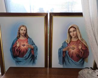 Immaculate Heart of Mary & Sacred Heart of Jesus Framed Pictures!