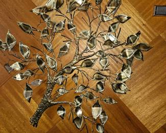 Mid Century Modern Paul D. Wellington Brass Wall Tree!
