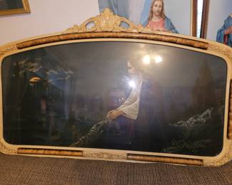 Vtg Jesus In Gethsemane W/Ornate Frame!
