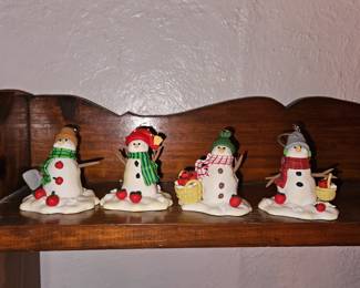 Jan Karon Snowman Ornaments Set Of 4!