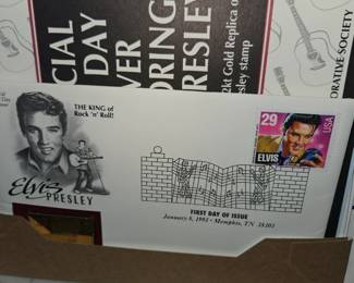 Elvis Presley First Day Cover Stamp W/22 Kt Gold Stamp Replica!
