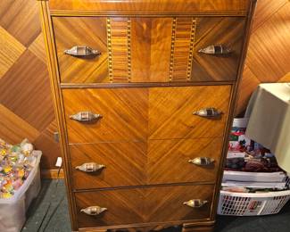 Art Deco “Waterfall” Tallboy Dresser!