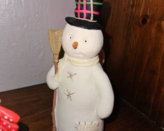 Hallmark Burton Coldwell Quilted Snowman W/Red Hat!
