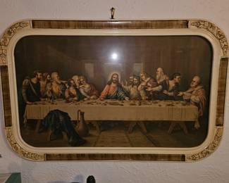 Vintage Last Supper in Ornate Frame!