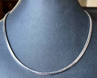 Sterling Silver Italy 16" Omega Necklace - Total Weight - 19.1 Grams 