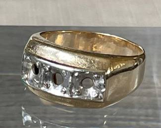 14K Gold Exquisite Vintage Men's Ring Setting Size 10.5 (no Stones) As Is - Total Weight 8.2 Grams