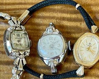 3 Vintage Ladies Watches 10K Gold Filled For Repair Or Parts - Tissot - Gruen Precision - Reliance 17 Jewel
