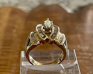 14k Yellow Gold 49 Stone Diamond Ring Size 6.5 - Diamond Weight 1.21 With Appraisal
