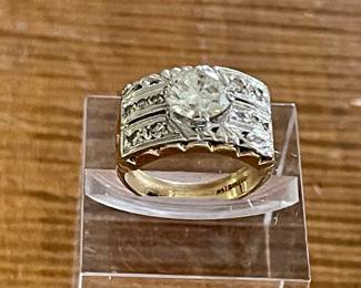 Stunning 14k Gold And 11 Diamond Ring Center Stone 1.77 Carats Size 7 By Gothic With Appraisal 