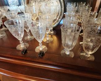 Depression Era Crystal stemware