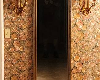 Gorgeous entry mirror and sconces 