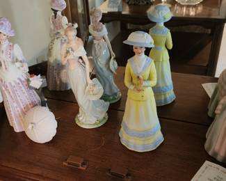 Vintage collection of Porcelain Avon Victorian ladies