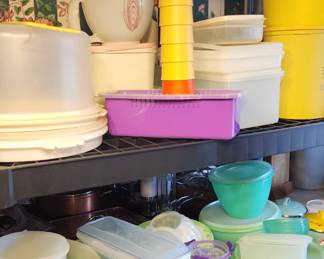 Lots of vintage Tupperware,  pots & pans, small appliances to pick from