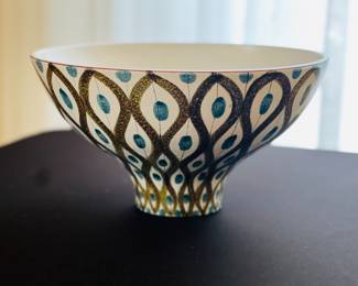 Stig Lindberg, 1950s, Faience Ware Bowl, Signed, for Gustovsberg, Sweden