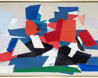 Robert Goodnaugh, "Abstract Boat", 1968, Acrylic on Canvas. 36" x 20", purchased from Gertrude Kasle Gallery, Fisher Building, Detroit