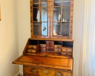 Antique Baker Chippendale Style Mahogany Secretary Desk