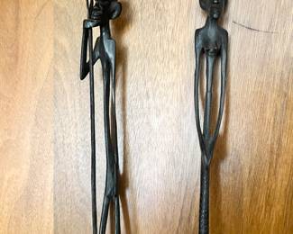 Pair, Vintage Anya Wood Carving, Africa, 1960s (detail)