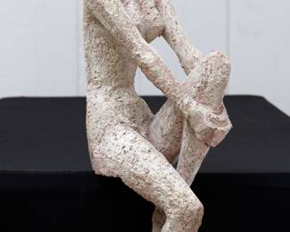 Walter Midener (1912-1998), Seated Nude, ca. 1954, Clay and Slip, 21" x 6" x 7"